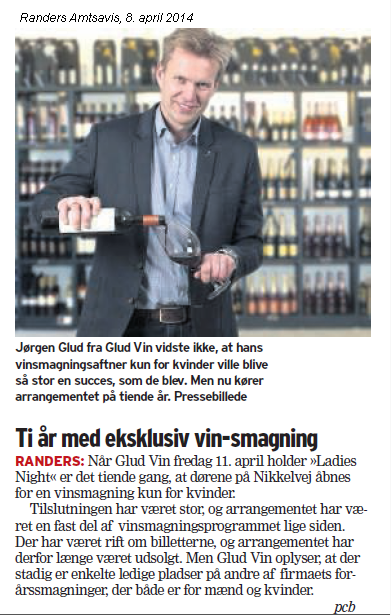 gludvin's tweet photo. I aften kan Ladies Night, der er en #vinsmagning kun for kvinder, fejre sit 10-års jubilæum hos @gludvin i #Randers. http://t.co/XGocKndgQe