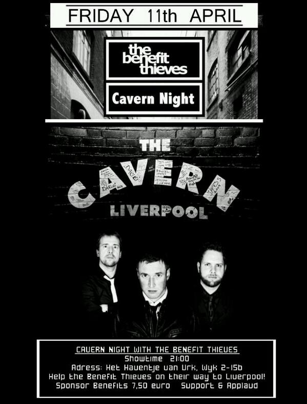 Culibon's tweet photo. RT @tHaventje: Vanavond in het @tHaventje Imagine The @cavernliverpool Britt pop avond met The @BenefitThieves http://t.co/peeXvpohAE