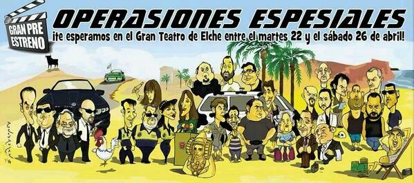 CECDL's tweet image. ¡Ya es viernes! Hoy se preestrena la película "Operasiones Espesiales" de Paco Soto en el Gran teatro de Elche! #Cine