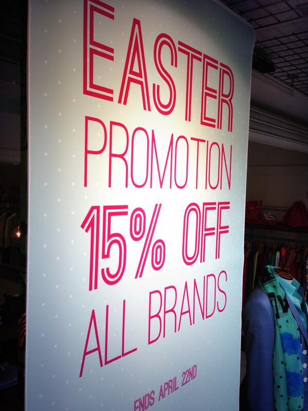 15% OFF ALL BRANDS! See you in store guys x #sale #easter #fashion