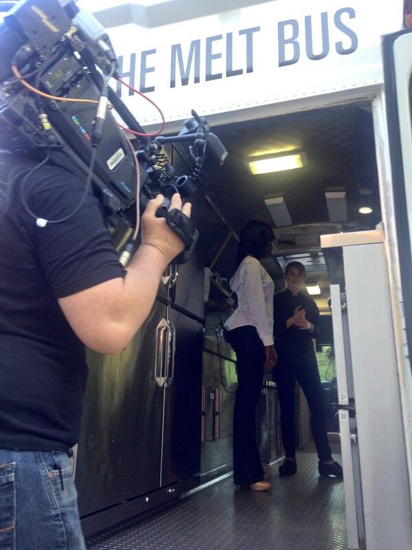 Early morning fun on <a href="/TheMeltBusSF/">The Melt Bus SF</a> with <a href="/GoodDayCourtney/">Courtney Dempsey</a> and the <a href="/GoodDaySac/">Good Day Sacramento</a> crew! #GrilledCheeseHappiness