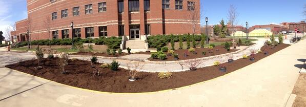 PurdueHortClub's tweet photo. We finished the landscape yesterday. Thanks to everyone who helped. It looks great http://t.co/LCb7MMGxqP
