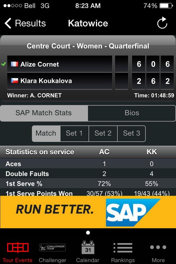 TeeDotYankee's tweet image. One of the reasons that people don't like Alize Cornet........... #2ndSet