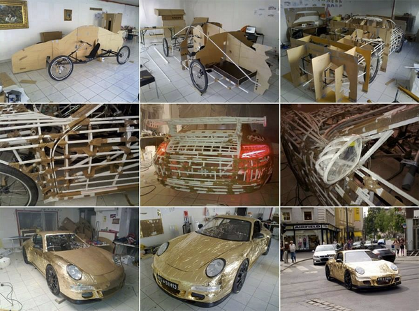 carltonreid's tweet image. Porsche body over a quadricycle. RT @ZerofonOriginal: Anyone fancy taking this down a bikelane?