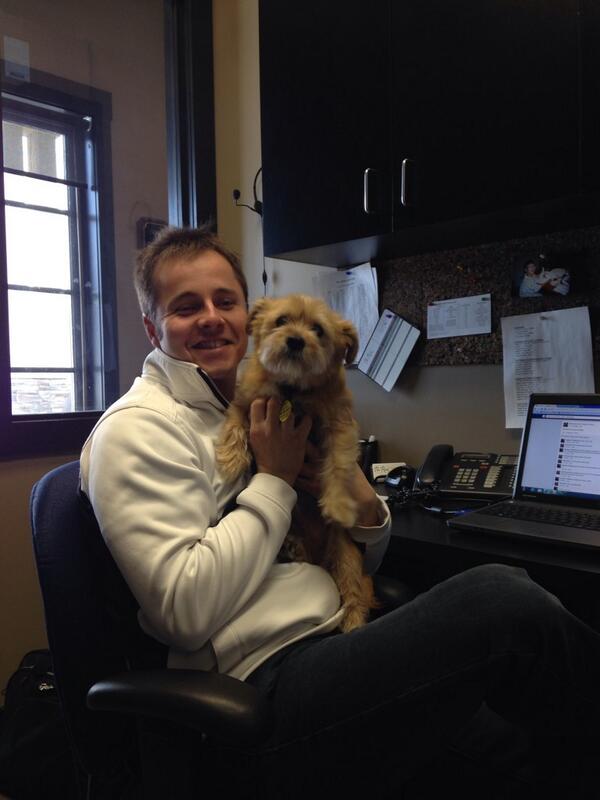 Our new Director of Instruction <a href="/SpennyMorland/">Spencer Morland</a> with our mascot, Buddy! #TheRock #Mascot #2014