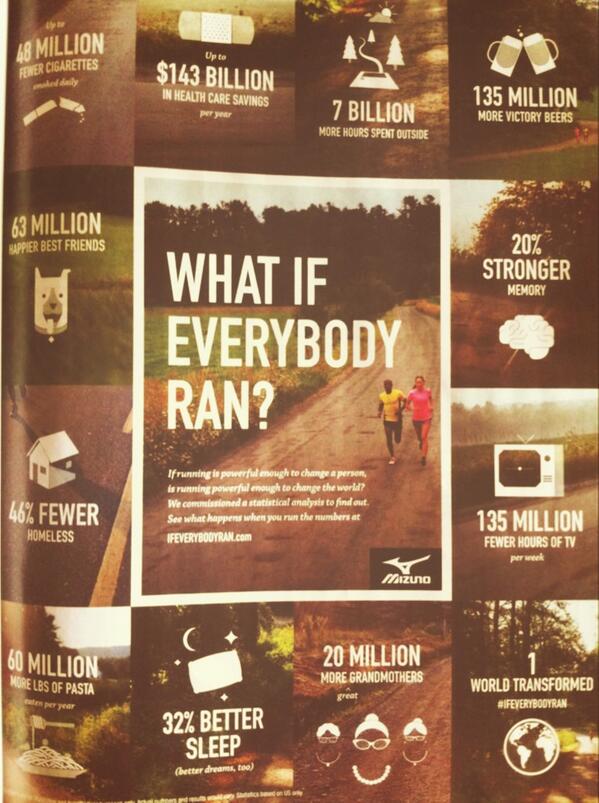 urban_apron's tweet photo. Great @MizunoRunning ad in @runnersworld ...True believer that running will change you for the better. #whyirun #run http://t.co/yOrF1Pa5y9