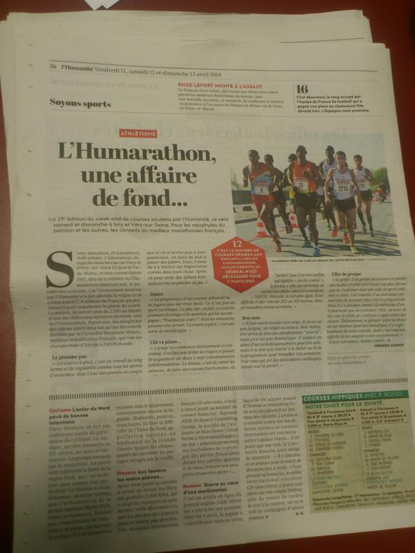 Humarathon's tweet photo. Aujourd'hui dans @humanite_fr ...l'Humarathon ! #HUM2014 http://t.co/EX4GUmiti4