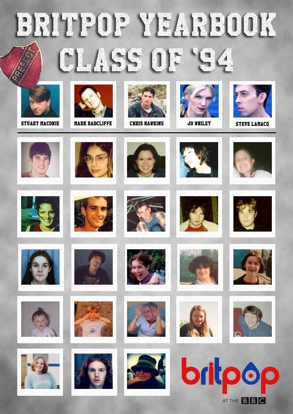 BBC6Music's tweet photo. Thanks to everybody who sent @BBCRadMac their ace #BBCBritpop photos! Here's the final yearbook, are you on there? http://t.co/hwN25N6yU0