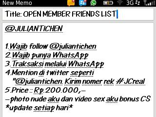 JuliantiChen's tweet photo. Member friends list :* http://t.co/2Eh9nwSiaR