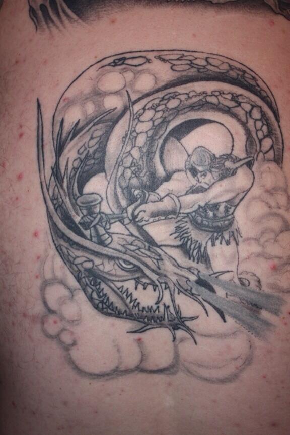 SlipperyKnots's tweet photo. Thor and midgard serpent http://t.co/xMIF3Mj89y