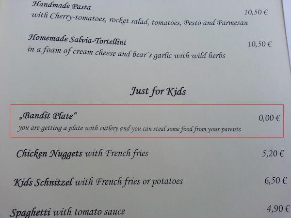 Dit restaurant heeft iets heel bijzonders op het menu staan voor kinderen: een bord voor bandieten!