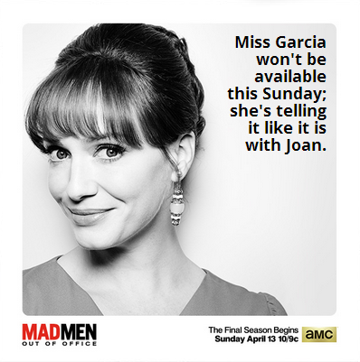 MadMen_AMC's tweet photo. @ninagarcia is busy, please do not disturb. Set your #MadMen: Out of Office now:  http://t.co/smBJo3awwC http://t.co/7ljAnj86yM