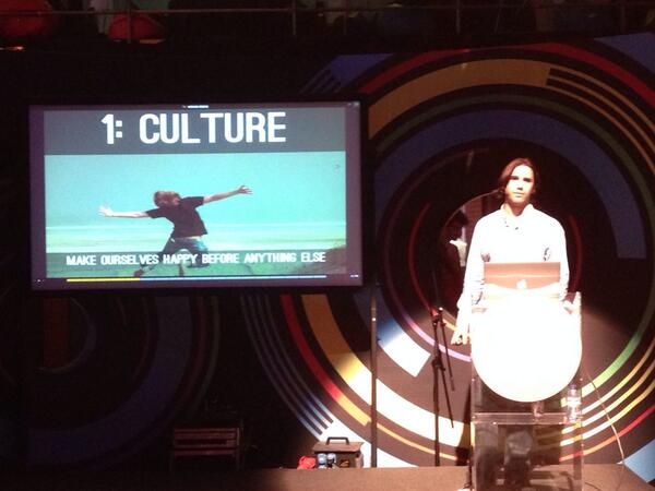 Landing_jobs's tweet image. Jaime from @codacy talking about culture #codebits2014