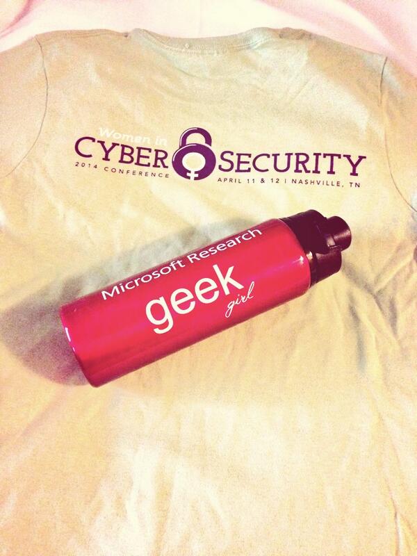 JHUISI's tweet photo. JHUISI is here @WiCyS2014 we just got some cool swag at check in. #geekgirl http://t.co/O090pC8Euy