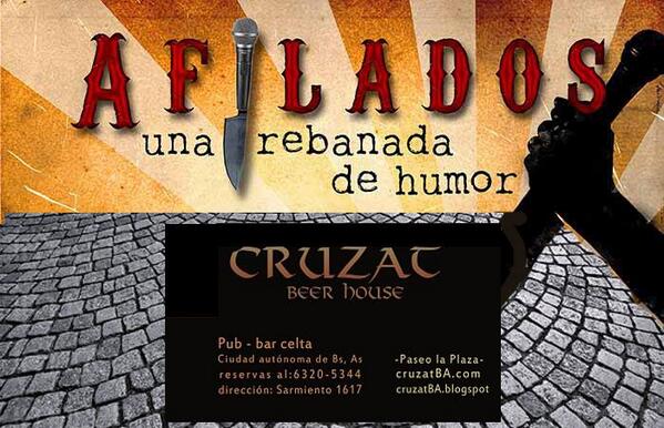 Hoy 21hs. Afilados. En Cruzat Beer House, Paseo La Plaza. Sarmiento 1617 <a href="/comicosdepie/">comicos de pie</a>