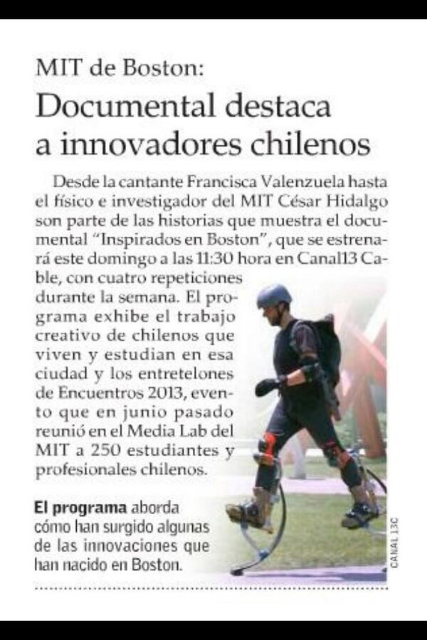 consorc_apicola's tweet image. Este domingo a las 11:30 horas documental "Inspirados en Boston" por @CANAL_13C. Imperdible!
