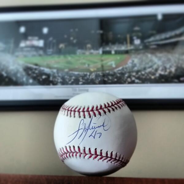 Pirates's tweet photo. RETWEET THIS to win a signed ball by tonight's starter Francisco Liriano! #WHIFF http://t.co/VgfSSxhmrR