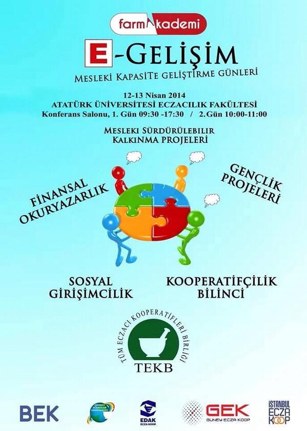 Yarın ve pazar günü fakültemizde gerçekleştirilecek olan E-Gelişim seminerimizin saati 9.30 dan 10.00 a alınmıştır.