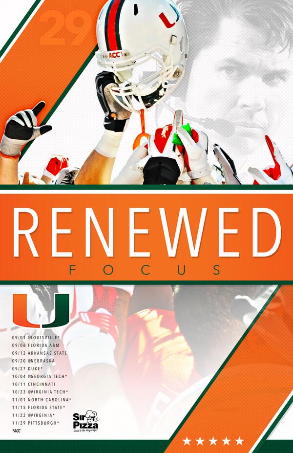 MiamiHurricanes's tweet photo. http://t.co/zpnFA7058N | Get the first #Renewed poster at UNITE.14 tomorrow... http://t.co/x4BW7eF0tT