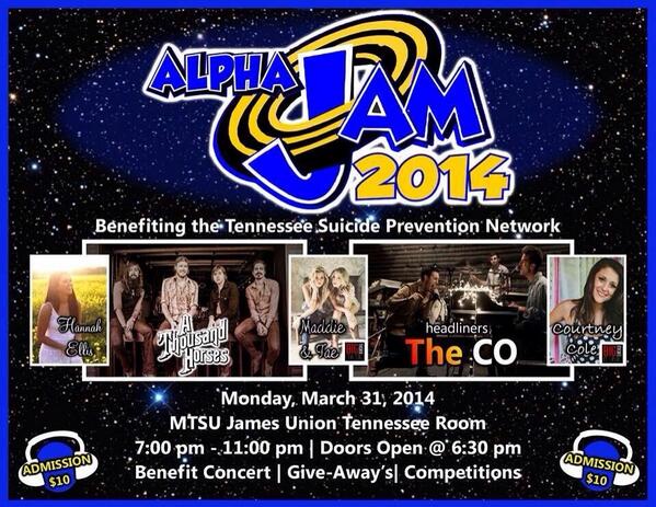 Sidelines_Life's tweet image. Wanna help out a good cause and catch some #Nashville acts? Check out @AlphaTauOmegaHN's @AlphaJam2014 tomorrow!