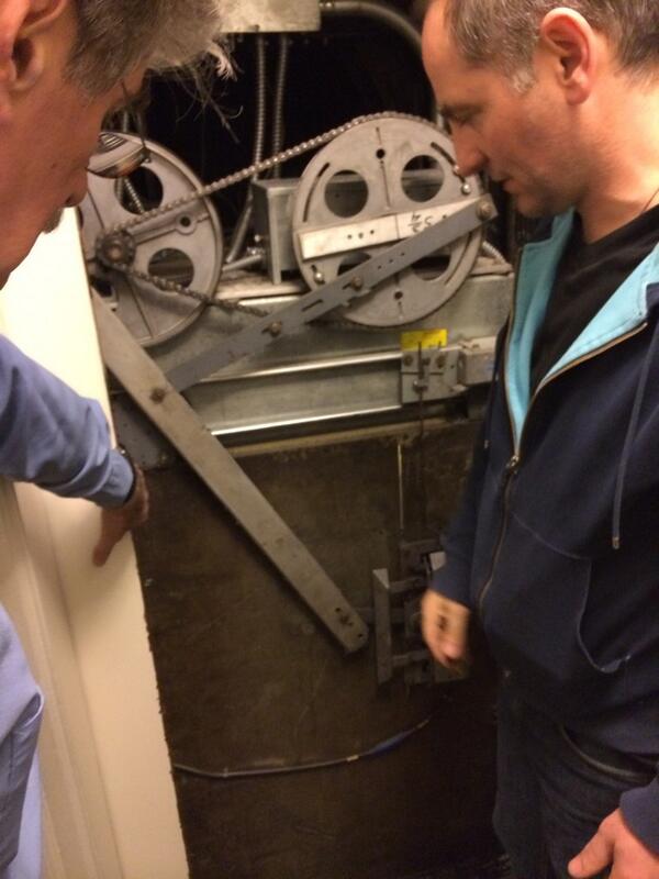 robschachter's tweet photo. A little elevator issue today, the Boy needed some rescuing, almost had to call @refrocky for a consult. http://t.co/sJTYy2KNwP