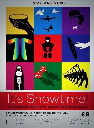 LeicOperaPlayer's tweet image. Missing LOPs? Can&apos;t wait a whole year to see us again? Fear not, &quot;It&apos;s Show Time&quot; on 21st June, Oadby Trinity Church.