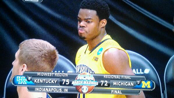 Go_Ohio's tweet image. Since CBS failed at showing sad Michigan fans, sad player will have to do I guess. #UKvsMICH