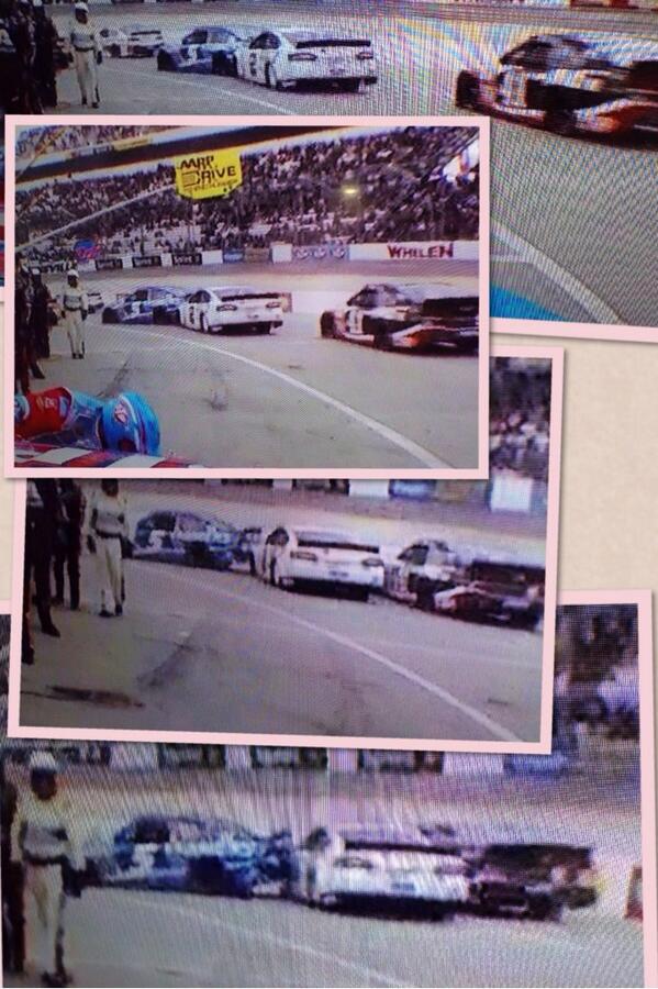 PatriciaTX77's tweet photo. Here's a slow mo- Kurt clearly in the 2nd lane the entire time. Brad hits Kahne and gets into Kurt. Hmmm http://t.co/sLjfojx1mZ