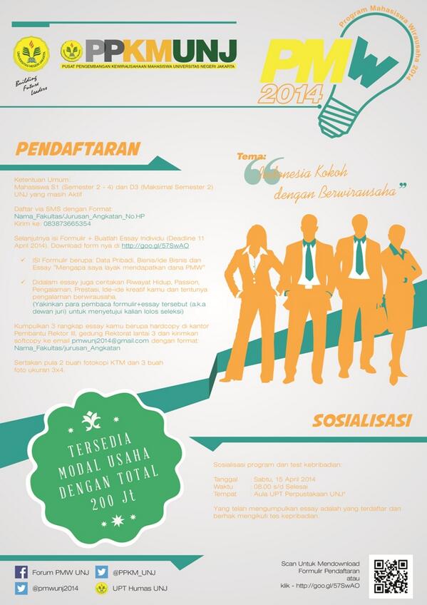 Mau USAHA tapi Terkendala DANA? yo ikut <a href="/pmwunj2014/">pmwunj2014</a>. Bantu RT <a href="/bpmfmipaunj/">#ParlemenKreasi</a>