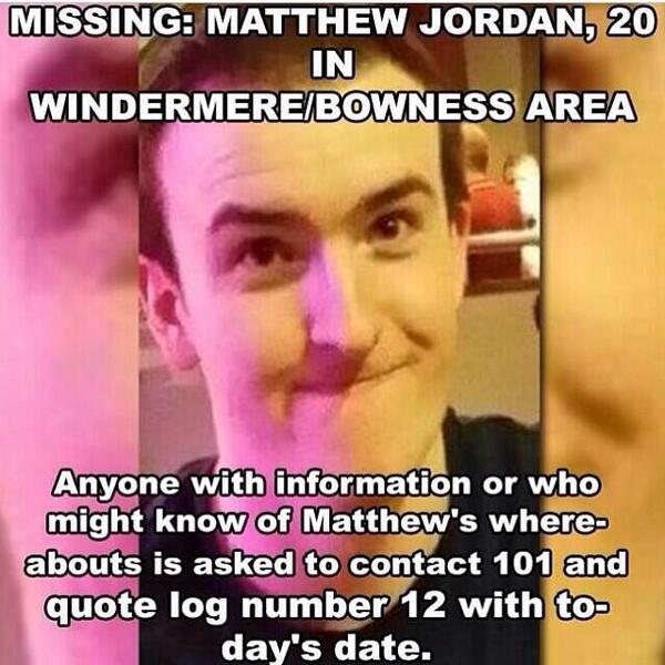 <a href="/teessidesu/">Teesside University Students’ Union (TUSU)</a> Please RT to raise awareness for our missing student! #FINDMAT #YESPimpMySummerBallTeesside #retweet