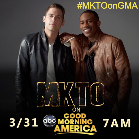 WeAreMKTO's tweet photo. Tune-in bright &amp; early tomorrow morning, #MKTOArmy ;) See our performance on @GMA! Show starts @ 7am! #GMA #MKTOonGMA http://t.co/yPrsGBSfga