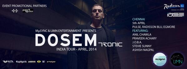 Radissonbluegmo's tweet photo. 5 DAYS TO AWESOME DOSEM &amp; a brilliant line up of DJ's APRIL 05 ,2014 @Pulse - Radisson Blu Hotel Egmore http://t.co/UhmfSXgUfl