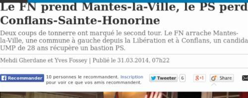 Le #fn prend Mantes la #ville, le #ps perd Conflans #saintehonorine  routeurnews.com/fdS