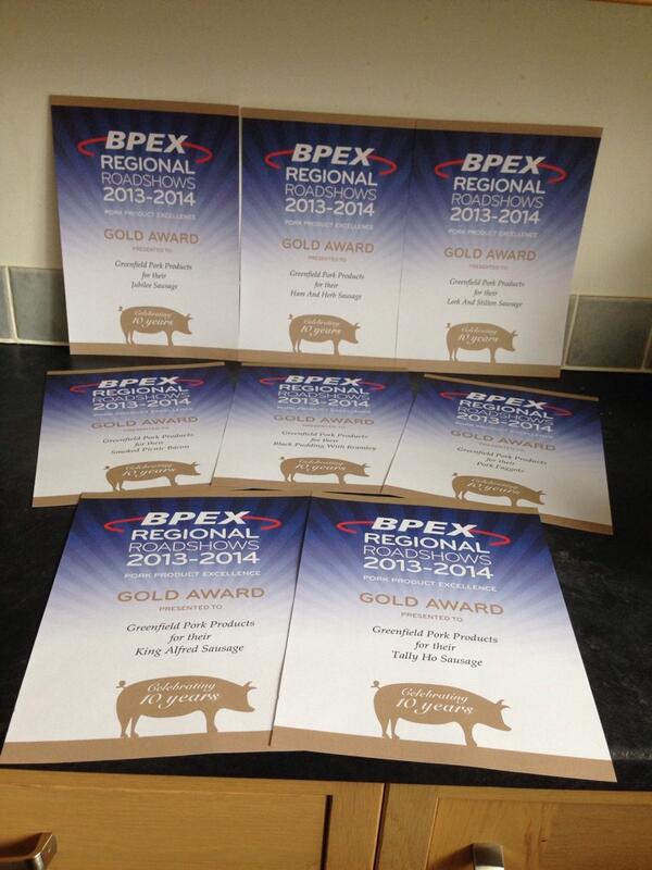 Eight golds from BPEX comp. last week. Nearly forgot due to excitement of wedding.