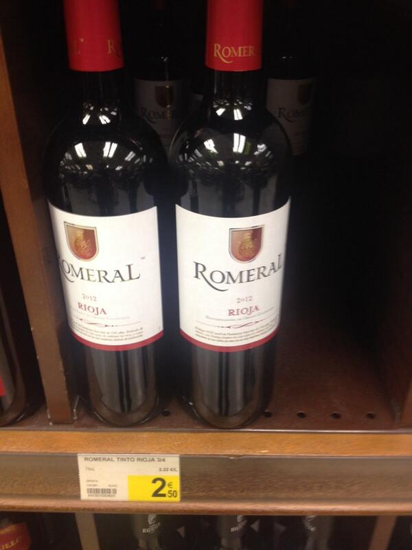 LordAshcroft's tweet photo. A bottle of Rioja in Andorra for €2.50! http://t.co/uHFhoy43i6