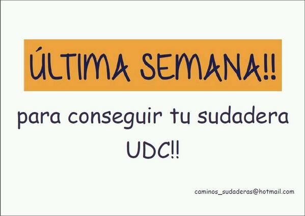 pasocaminos's tweet photo. Esta es la ÚLTIMA SEMANA para encargar tu sudadera! Estaremos el martes y en jueves en la mesa de caminos! http://t.co/8RlLrrmYVY