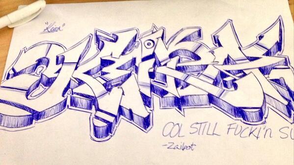 FaZeZaibot's tweet image. Graffiti for @KeiraArts, results of me losing a bet :/