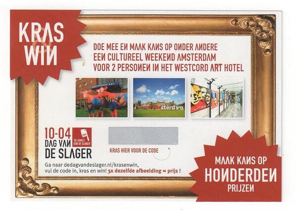 marianlemsom's tweet photo. Krassenkrassenkrassen bij de deelnemende #slagers @DagvandeSlager en wat een leuke prijzen yeah! http://t.co/2r0DOwMUrw