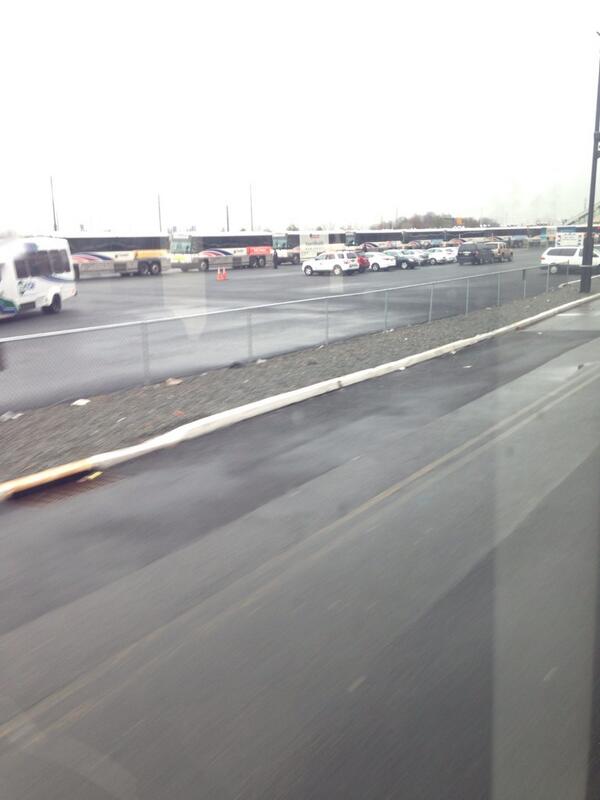 The scene outside Secaucus Junction right now after bus lane closures at Lincoln Tunnel: #wallofbuses