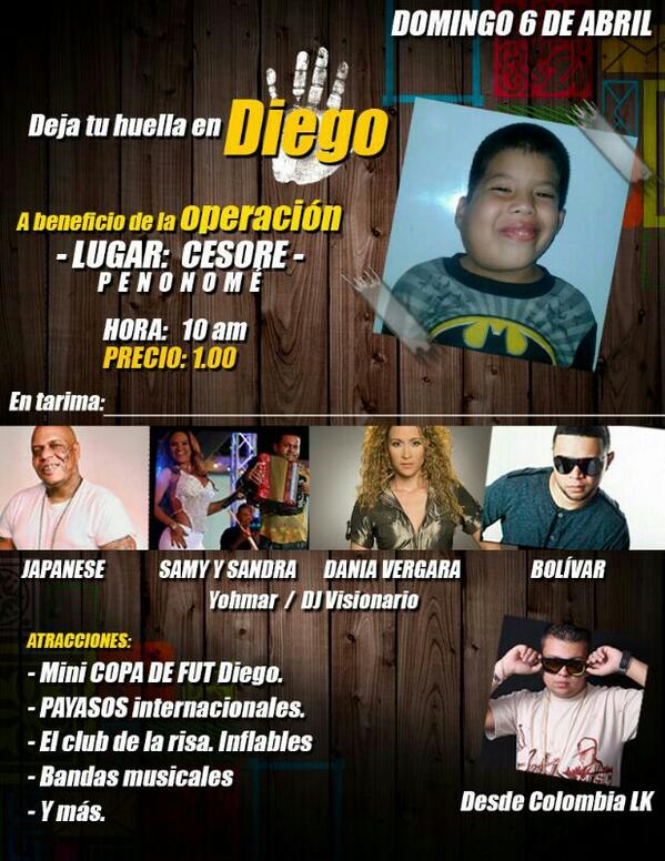 MiDiarioPanama's tweet photo. Apoya a Diego. #Penonomé @leticiatristan @JapanesePTY  @samysandovals @Sandrasandovals  @bolivarmusica http://t.co/ny2LtSUQSz