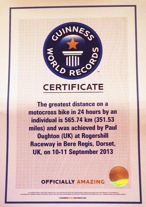 Weldmar's tweet image. Paul @24HoursofMX is a world record holder now, we're so proud! He raised money for us at the same time! #dorsethour