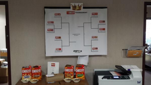 Play-In Games of the Cracker Brackets in our office...come and VOTE!! Winners Make Into the Elite 8.