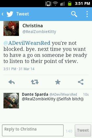 ((awww she blocked me for sticking up for Nicola. How pitiful))