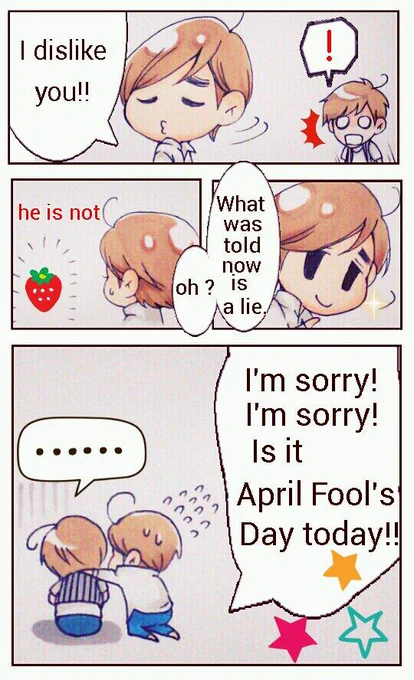 欧米の絵本というか…そんな感じにしたかったんだけど上手くいかなかった。

今日はエイプリルフールですよー!

#エイプリルフール  #東方神起
#AprilFool  #동방신기 