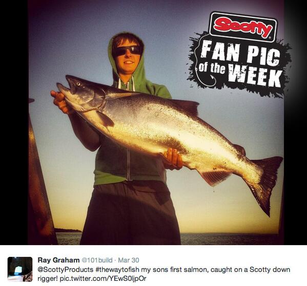 ScottyProducts's tweet image. FAN PIC OF THE WEEK: Congrats to @101build via Twitter! scottyfishingproducts.blogspot.ca #TheWayToFish #FirstSalmon