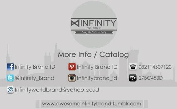 Nite all . Bantu temen , tolong follow ya @infinity_brand . Siapa tau ada baju yg cocok ;)