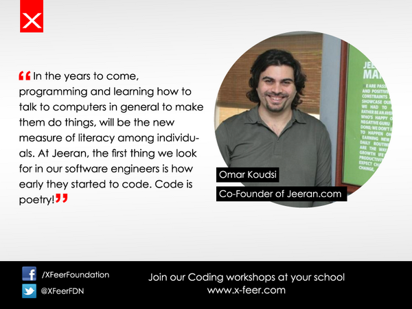 XFeerFDN's tweet photo. Omar Koudsi - CEO and Co-founder of @Jeeran #Coding #Students #JO http://t.co/M5PejREAiY