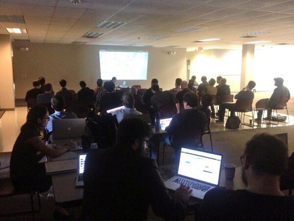 tsclausing's tweet image. Capstone #javascript presentations at @NashSoftware going on now!