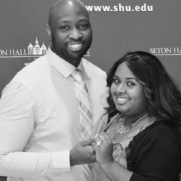 SetonHall's tweet photo. Congratulations to Michael and Josephine, @SetonHallAlumni Class of 2011 and @MLKSA_SHU on their recent engagement! http://t.co/e9mtAeCSAz