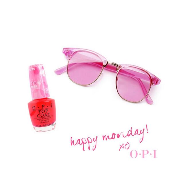 OPI_PRODUCTS's tweet photo. See Monday through rose-colored glasses. #SheerTints #BeMagentaleWithMe #manimonday http://t.co/vjmivFRSbI